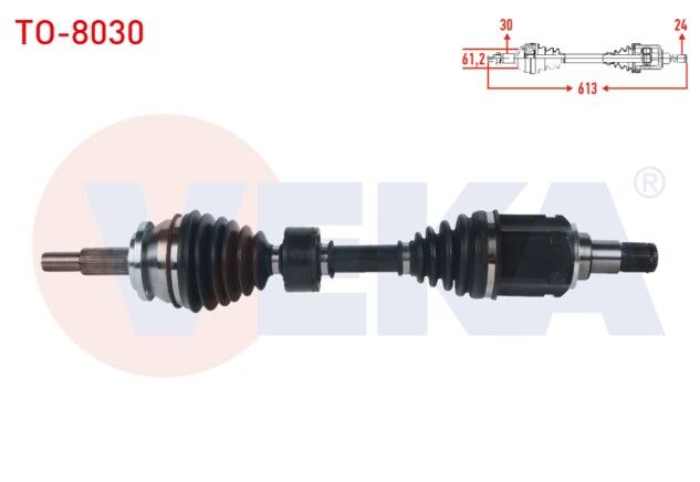 Toyota Verso (R2) 2.0 D-4D M-T 2009- Komple Aks Sol Ön Uzunluk 613mm