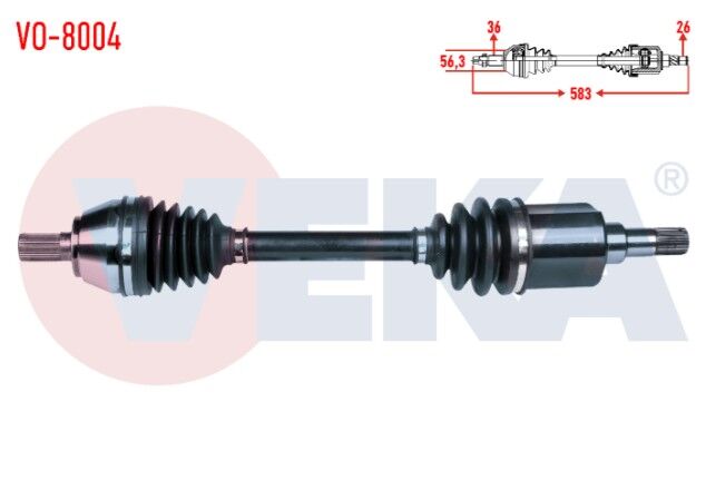 Volvo S40 II (MS) 1.6 D M-T Uzunluk 583 2004-2012 Komple Aks Sol Ön