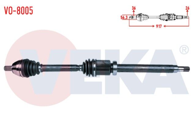 Volvo S40 II (MS) 1.6 D M-T Uzunluk 917 2004-2012 Komple Aks Sağ Ön