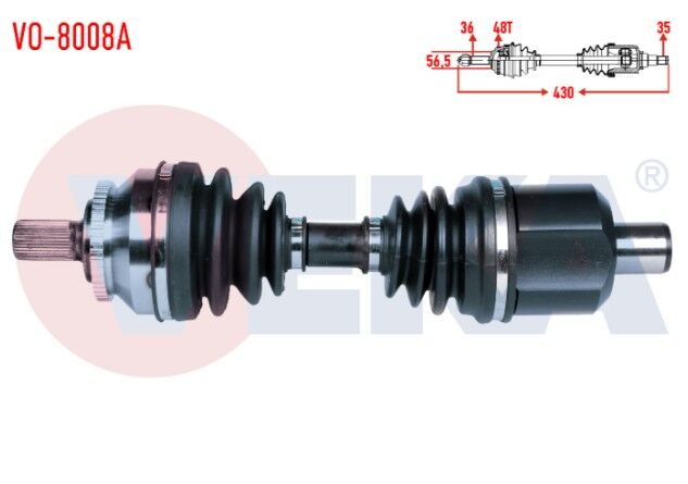 Volvo S80 I (TS, XY) 2.8 T6 A-T Absli 48 Dış Uzunluk 430 1998-2006 Komple Aks Sol Ön