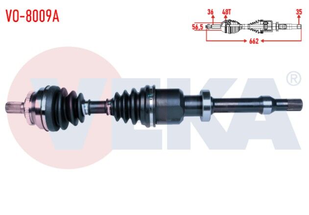 Volvo S80 I (TS, XY) 2.8 T6 A-T Absli 48 Dış Uzunluk 662 1998-2006 Komple Aks Sağ Ön