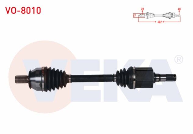 Volvo V60 1.6 D A-T Uzunluk 602 mm 2010- Komple Aks Sol Ön