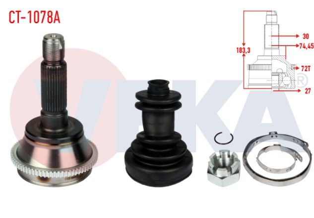 KARSAN J9 PREMIER 2.8 D ABSLI 72 DIS 30X27X74,5 UZUNLUK 183,3 mm 2007-2010 AKS KAFASI SOL-SAG ON DIS