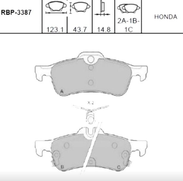 Civic HB FK 12-16 / Yaris 10-20 Arka Fren Balata