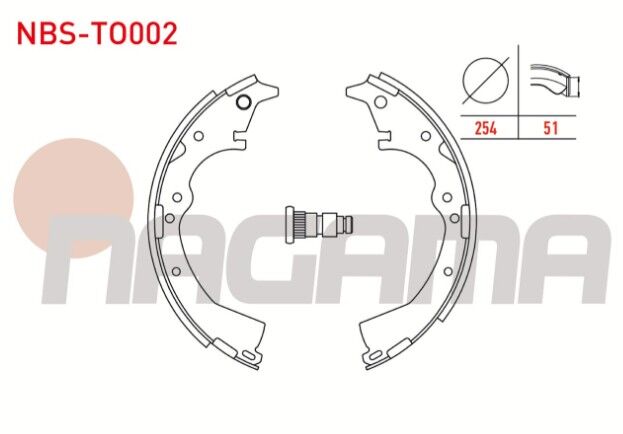 Toyota Hilux Pick Up 2.5 D-4D 4X2 2005-2011 / Toyota Hilux (_N_) 2.5 D 1983-2005 Fren Pabuç Balata Arka Levyeli 254X51 mm