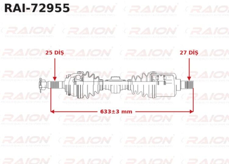 Accent Era DZL 1.5 CRDI Absli 06-11/Rio DZL 1.5 CRDI 05-11/Getz 1.5 CRDI 03-09 Aks Komple Sol (25*633*27*48 Abs)
