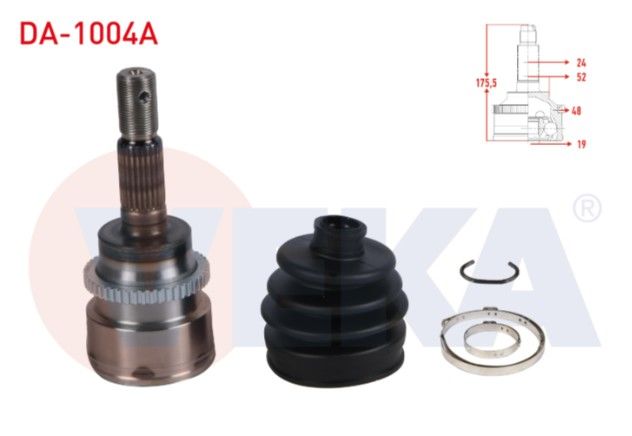 DAIHATSU TERIOS (J1) 1.3 ABSLI 48 DIS 24X19X52 UZUNLUK 175.5mm 1997-2005 1.2 THP 2014-/ 2008 1.2 PURETECH 2013- / 208 1.6 HDI 2012- AKS KAFASI SOL-SAG ON DIS