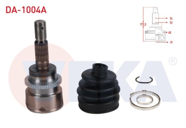 DAIHATSU TERIOS (J1) 1.3 ABSLI 48 DIS 24X19X52 UZUNLUK 175.5mm 1997-2005 1.2 THP 2014-/ 2008 1.2 PURETECH 2013- / 208 1.6 HDI 2012- AKS KAFASI SOL-SAG ON DIS