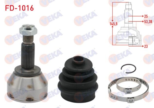 Ford Focus I (DAW,DBW) 1.4i 16v 25X23X53,38 Uzunluk 145,5mm 1998-2004 Aks Kafası Sol-Sağ Ön Dış