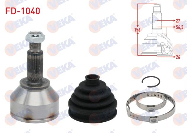 Ford Mondeo III 2.0i 16v 27X26X56 Uzunluk 155,4 mm 2000-2007 Aks Kafası Sol-Sağ Ön Dış