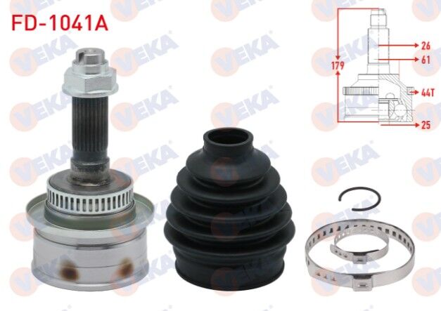 Ford Ranger (ER, EQ) 2.5 TDCI 4X4 Absli 44 DIS 26X25X61 Uzunluk 179mm 1997-2006 Aks Kafası Sol-Sağ Ön Dış