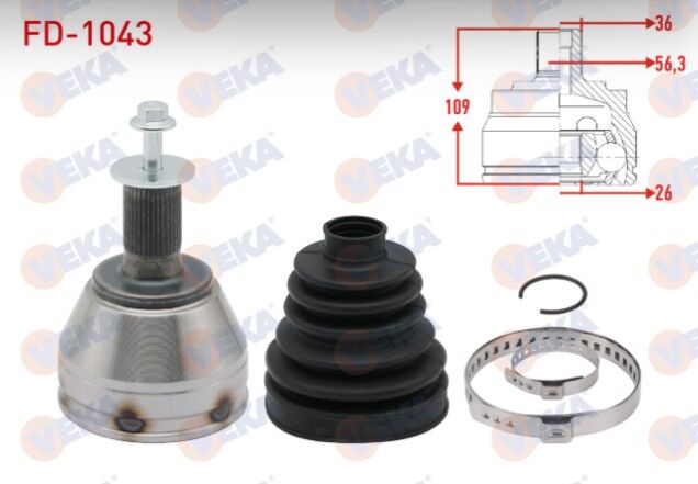 Ford C-Max I 1.6 TDCI 36X26X56,3 Uzunluk 109mm 2007-2011 Aks Kafası Sol-Sağ Ön Dış