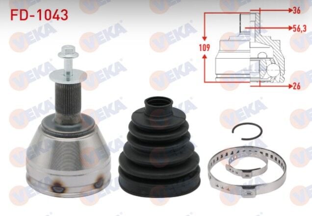 Ford C-Max I 1.6 TDCI 36X26X56,3 Uzunluk 109mm 2007-2011 Aks Kafası Sol-Sağ Ön Dış