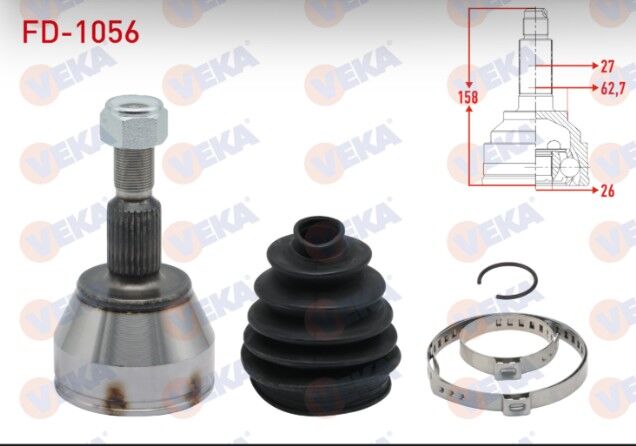 Ford Focus III 1.6 TDCI M-T 27X26X62,70 Uzunluk 158mm 2011-2015 Aks Kafası Sol-Sağ Ön Dış