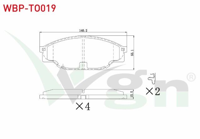 Toyota Hilux Pick Up (_N_) 2.5 D-4D 1983-2005/Hilux Pick Up (_N_) 2.5 2.4 D 1983-2005 Hiace III (_H10_) 2.0 1989-1995/Hiace III (_H10_) 2.4 D 1989-1995 Fren Balata Ön İkazlı