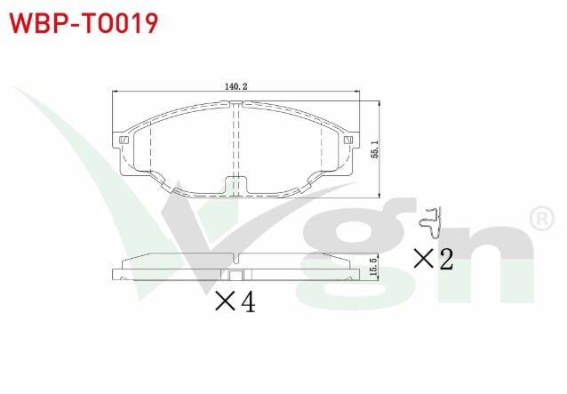 Toyota Hilux Pick Up (_N_) 2.5 D-4D 1983-2005/Hilux Pick Up (_N_) 2.5 2.4 D 1983-2005 Hiace III (_H10_) 2.0 1989-1995/Hiace III (_H10_) 2.4 D 1989-1995 Fren Balata Ön İkazlı