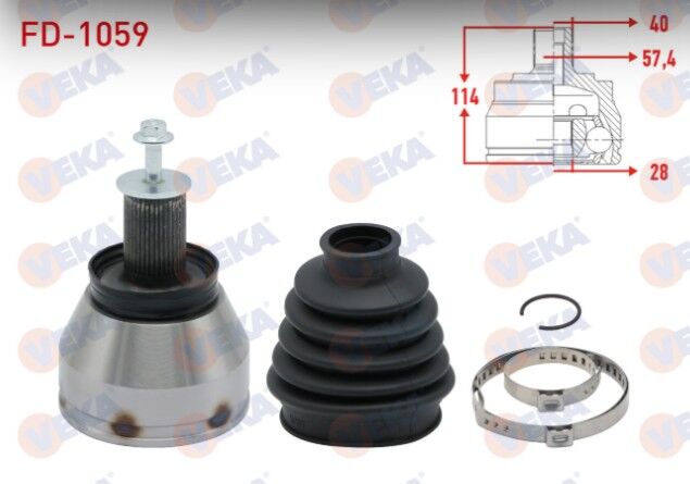 Ford Mondeo IV 2.0 TDCI M-T 40X28X57,4 Uzunluk 114mm 2007-2014 Aks Kafası Sol-Sağ Ön Dış