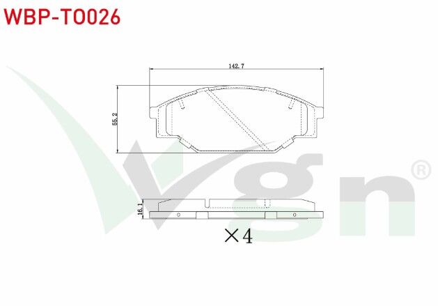 Toyota Hilux Pick Up (_N_) 2.4 D 4X4 1983-2005/Hiace II (H5_) 2.4 D 1983-1989/Hilux Pick Up (_N_) 2.5 D 1983-2005 Fren Balata Ön Tel Delikli