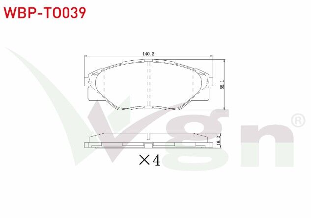 Toyota Hilux Pick Up (TGN1_, GGN2_, GGN1_, KUN2_, KUN1_) 2.5 D-4D 4X2 15.60mm 2005- Fren Balata Ön