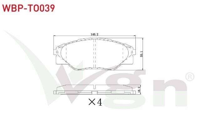 Toyota Hilux Pick Up (TGN1_, GGN2_, GGN1_, KUN2_, KUN1_) 2.5 D-4D 4X2 15.60mm 2005- Fren Balata Ön