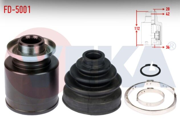 Ford Ranger (ET) 2.5 TD 28X36X42 Uzunluk 112mm 2006-2011 Aks Kafası Sol Ön İç