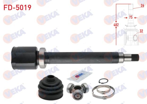 Ford Focus 1.6 TDCI A-T 26X32X75 Uzunluk 482 mm 2015- Aks Kafası Sağ Ön İç