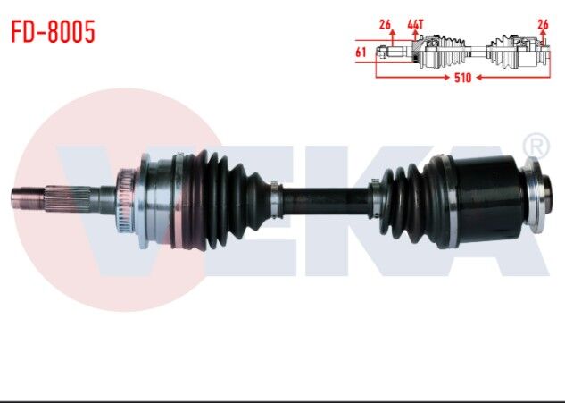 Ford Ranger 2.5 TDCI 4X4 1997-2006 Komple Aks Sol Ön Absli Uzunluk 510mm