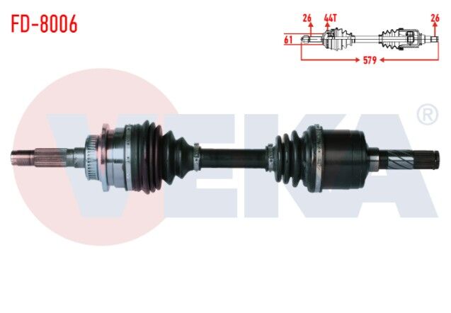 Ford Ranger 2.5 TDCI 4X4 1997-2006 Komple Aks Sağ Ön Absli Uzunluk 579mm