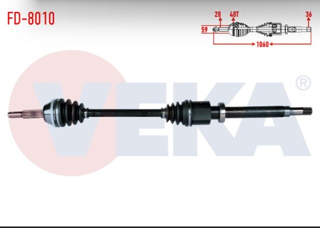 Ford Transit (V347) 2.2 TDCI 130 HP (İnce Mil) Absli 48 Dış Uzunluk 1060mm 2006-2014 Komple Aks Sağ Ön