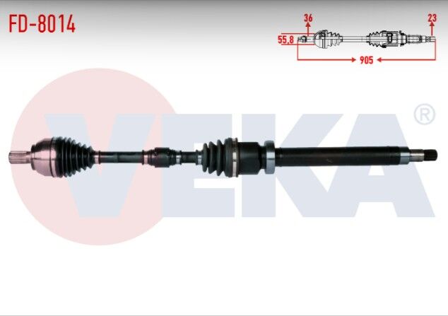 Ford Focus II (DA) 1.6i M-T Uzunluk 905mm 2004-2011 Komple Aks Sağ Ön