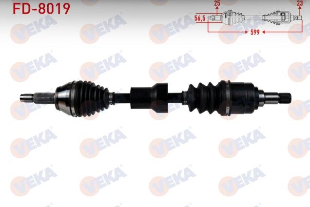 Ford Escort VII 1.6 16v Uzunluk 599mm 1995-1999 Komple Aks Ön Sol