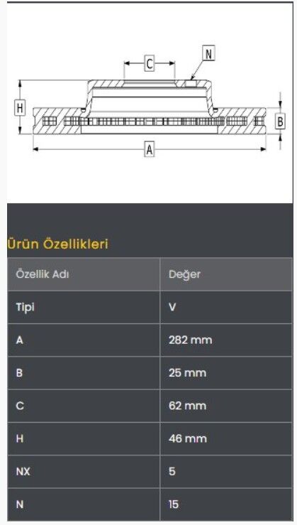 Corolla 19- / Yaris Cross 20- Fren Diski Ön (282-5)- Frendi