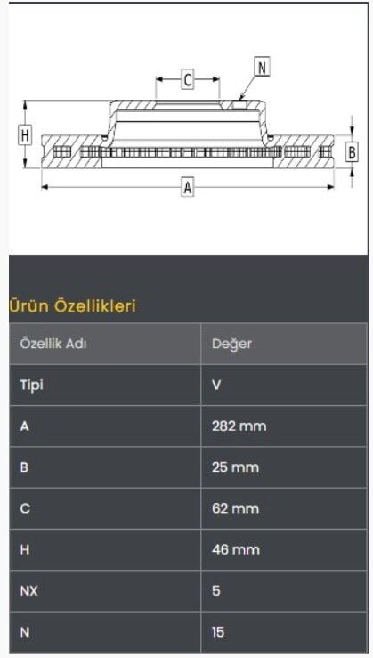 Corolla 19- / Yaris Cross 20- Fren Diski Ön (282-5)- Frendi
