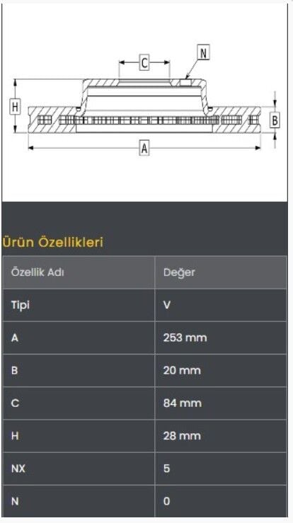 H100 MNB 94- / H100 Kamy 94-03 Fren Diski Ön (253-5)- Frendi