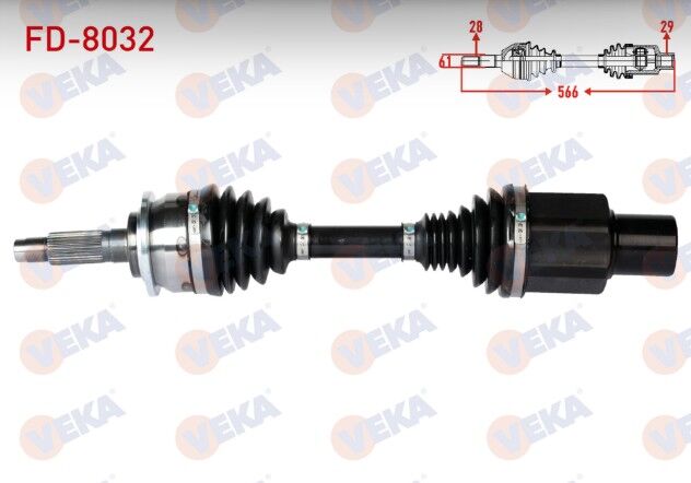 Ford Ranger 2.2 TDCI - 3.2 TDCI A-T/M-T 2011- Komple Aks Sağ Ön Uzunluk 566mm