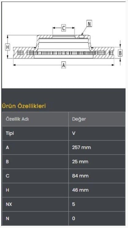Hilux LN85 LN145 2WD 88-05 Fren Diski Ön (257-5)- Frendi