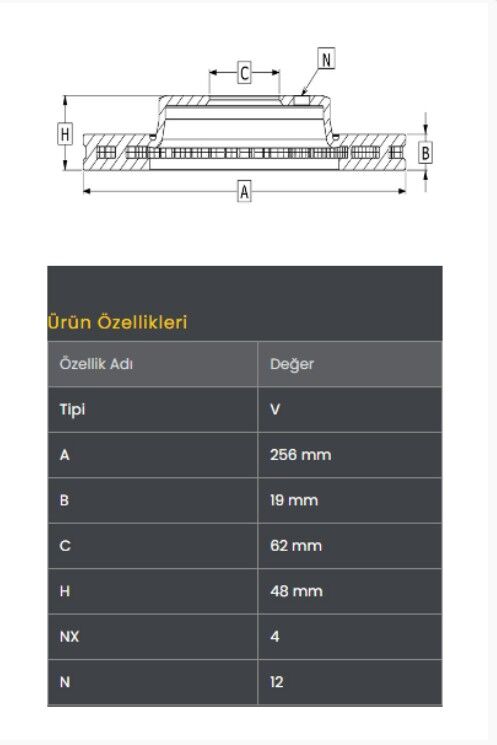 Getz 1.5 CRDI 02- Dizel Fren Diski Ön (256-4)- Frendi