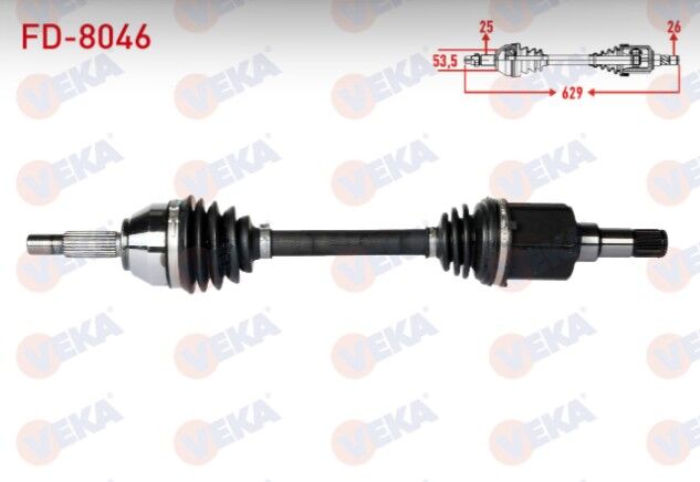 Ford Transit Connect 1.8 TDCI 75 HP Uzunluk 628mm 2002-2013 Komple Aks Sol Ön