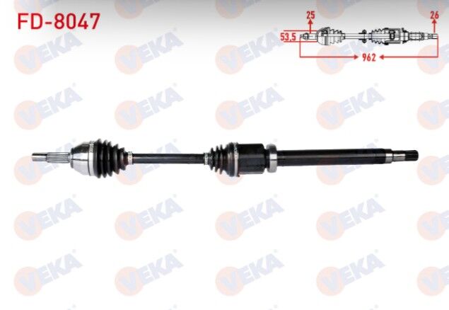 Ford Transit Connect 1.8 TDCI 75 HP Uzunluk 962mm 2002-2013 Komple Aks Sağ Ön