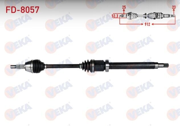 Ford Transit Courier 1.5 TDCI M-T Uzunluk 912mm 2014- Komple Aks Sağ Ön