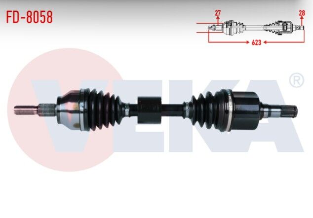 Ford Focus 1.6 TDCI A-T Uzunluk 623mm 2015- Komple Aks Sol Ön