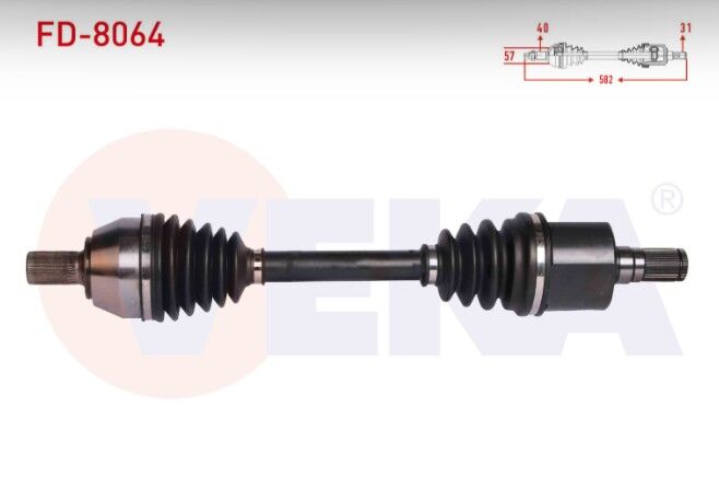 Ford Mondeo IV 2.0 TDCI A-T Uzunluk 582 mm 2007-2014 Komple Aks Sol Ön