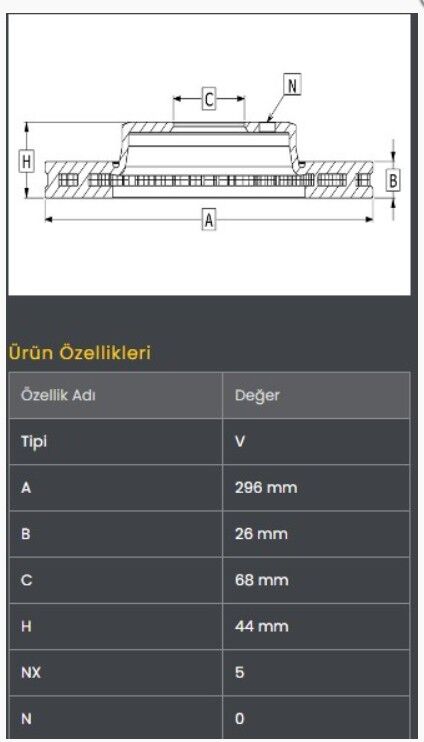 Qashqai 07-13/X-Trail 07-13/Juke 1.6 10- Fren Diski Ön (296-5)- Frendi