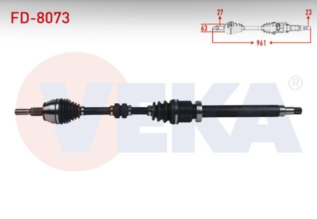 Ford Focus III 1.6 TI-VCT M-T Uzunluk 961 mm 2011-2015 Komple Aks Sağ Ön