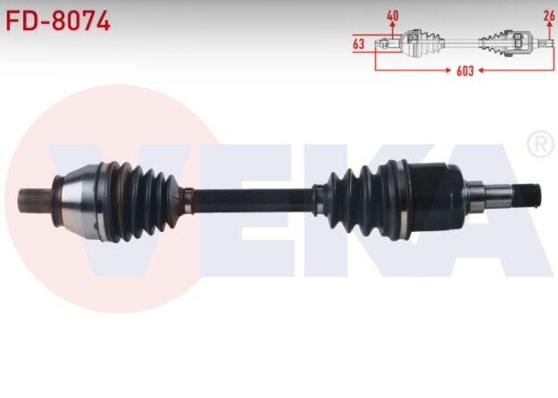 Ford Mondeo IV 1.6. TDCI - 2.0 TDCI M-T Uzunluk 603mm 2007-2014 Komple Aks Sol Ön