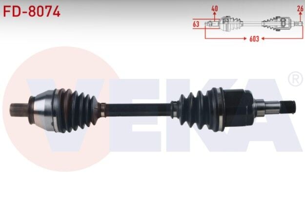 Ford Mondeo IV 1.6. TDCI - 2.0 TDCI M-T Uzunluk 603mm 2007-2014 Komple Aks Sol Ön