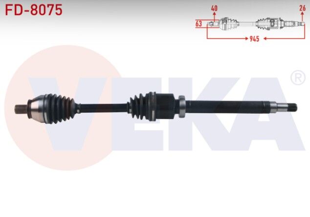 Ford Mondeo IV 1.6 TDCI - 2.0 TDCI M-T Uzunluk 945mm 2007-2014 Komple Aks Sağ Ön