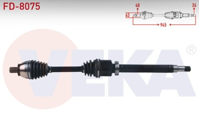 Ford Mondeo IV 1.6 TDCI - 2.0 TDCI M-T Uzunluk 945mm 2007-2014 Komple Aks Sağ Ön