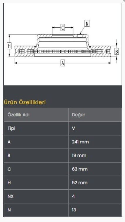 Accent 00-02 Fren Diski Ön (241-4) Frendi