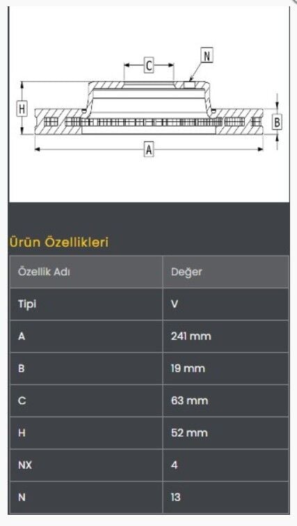 Accent 00-02 Fren Diski Ön (241-4) Frendi